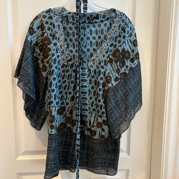 Boss Top with silver small beads and belt - Picture 1 of 3